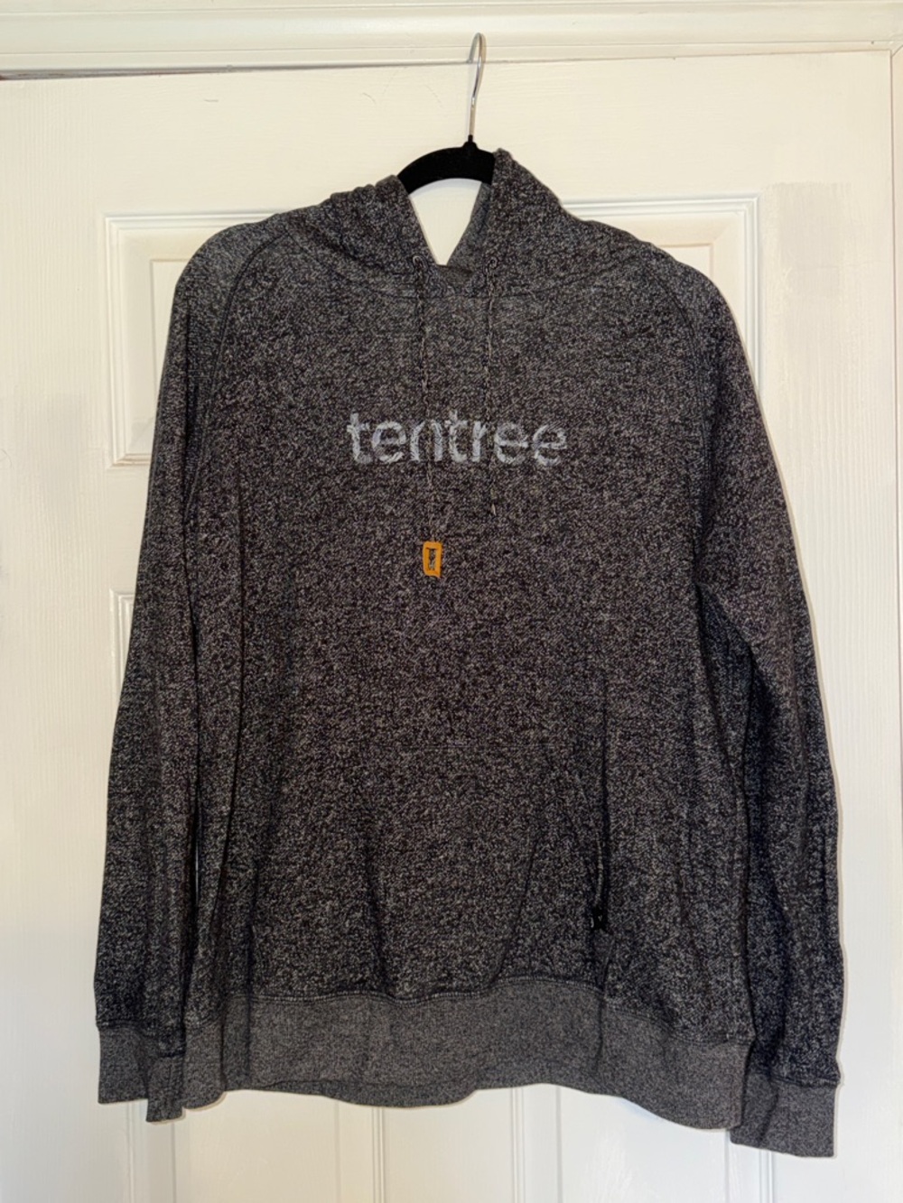 Tentree women’s Dark Heather Gray Zip Pullover Hoodie